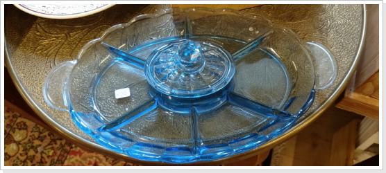 Glasteller Blau antik Fr.35.-